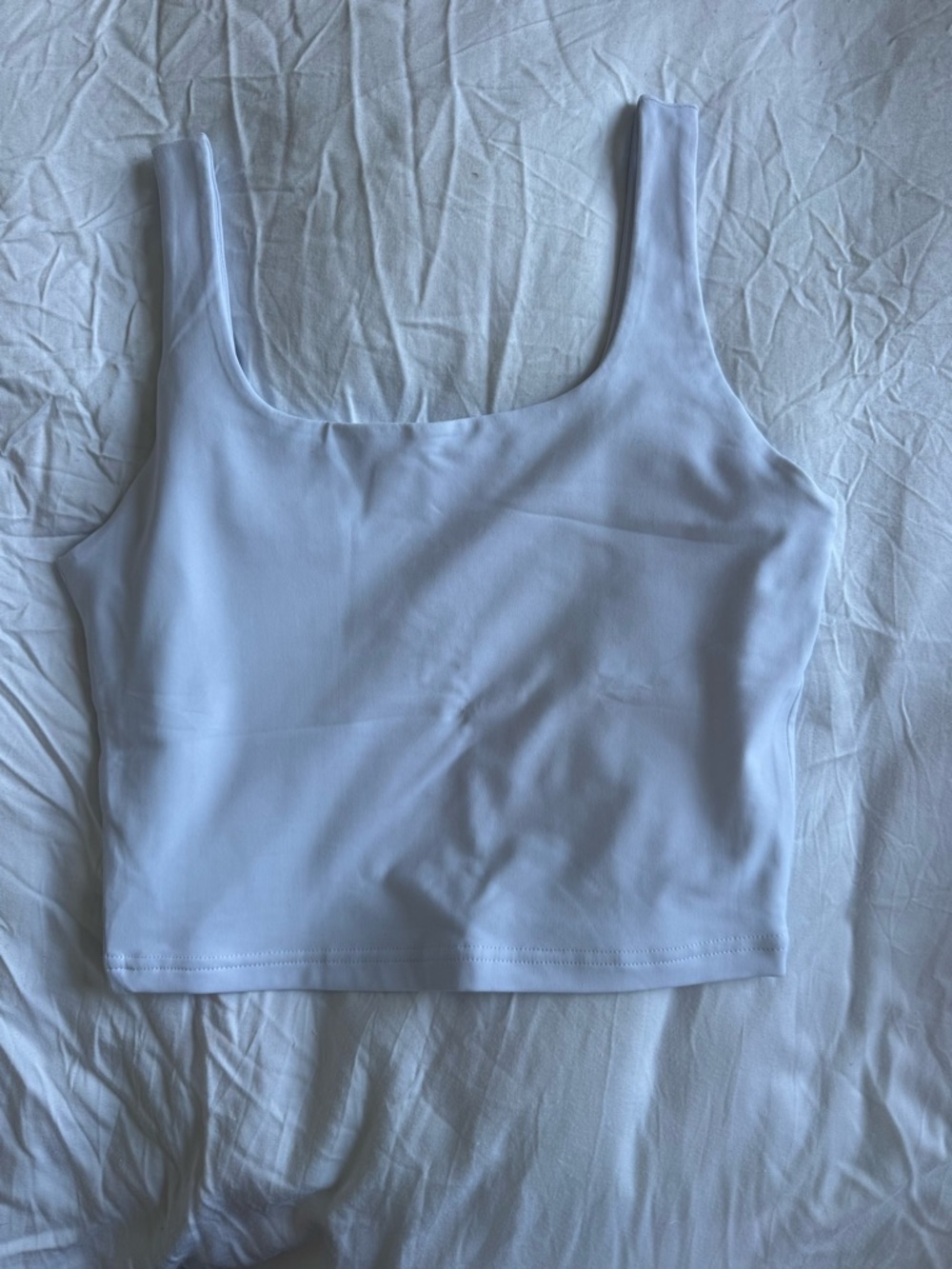ReoRia White Square Neck Crop Tank